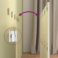 Горна табла за легло с шкафчета, бяла, инженерно дърво