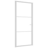 Интериорна врата 93x201,5 см бяла ESG стъкло и алуминий