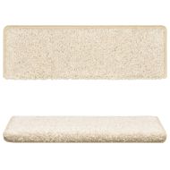 Изтривалки за стълби, 10 бр., 65x21x4 см, бели, с правоъгълен кант