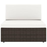 Градински комплект с възглавници, 14 части, кафяв полиратан