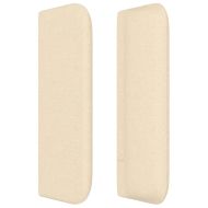 Горна табла за легло, кремава, 183x16x78/88 см, плат