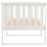 Дневно легло без матрак Бяло 100x200 cm Масивна дървесина Бор