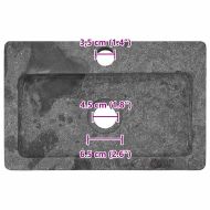 Стенна мивка сива 38x24x6,5 см мрамор