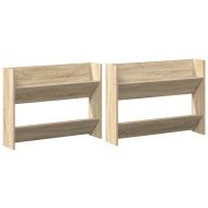 Стенни шкафове за обувки, 2 бр, дъб сонома, 80x18x60 см, ПДЧ