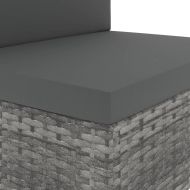 Градински комплект за отдих, 8 части, полиратан, сив