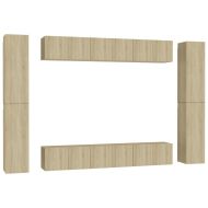 Комплект ТВ шкафове от 10 части, дъб сонома, инженерно дърво