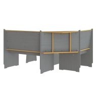 Трапезен комплект от 3части REINE меденокафяво и сиво бор масив