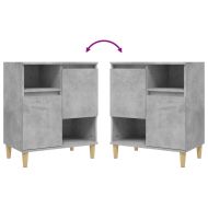 Сайдборд, 3 бр, бетонно сиво, 60x35x70 см, инженерно дърво