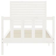 Рамка за легло без матрак, бял, 90x200 см, бор масив