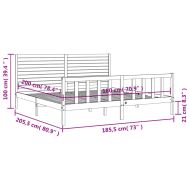 Рамка за легло с табла Super King Size дърво масив