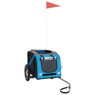 Ремарке за колело за любимци син и сив Оксфорд плат и желязо