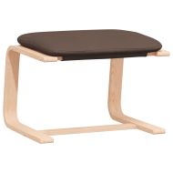 Релакс стол с табуретка, тъмнокафяв, текстил