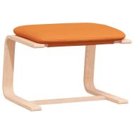 Релаксиращ стол с табуретка, тъмножълто, текстил