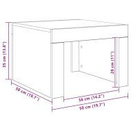 Кафе маса, бетонно сива, 50x50x35 см, инженерно дърво