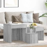 Стифиращи маси, 3 бр, сив сонома, инженерно дърво