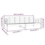 Дневно легло, борово дърво масив, 80x200 см