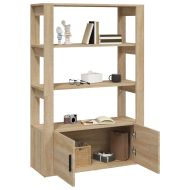 Сайдборд, дъб сонома, 80x30x119,5 см, инженерно дърво