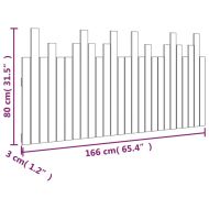 Стенна табла за спалня, бяла, 166x3x80 см, борово дърво масив