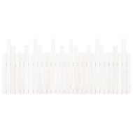 Стенна табла за спалня, бяла, 185x3x80 см, борово дърво масив