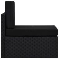 Модулен междинен диван, полиратан, черен