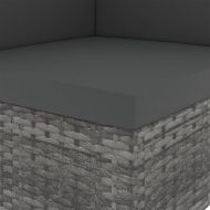 Модулен ъглов диван, полиратан, сив