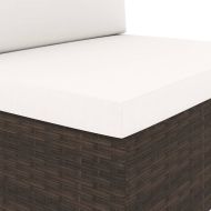 Двуместен модулен диван, полиратан, кафяв