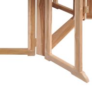 Градински трапезен комплект, сгъваем, 7 части, тик масив