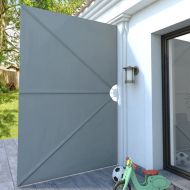 Сгъваема странична тента за тераса, сива, 300x200 см
