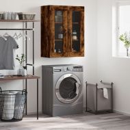 Стенен шкаф опушен дъб 69,5x34x90 см инженерно дърво