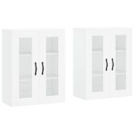 Стенни шкафове, 2 бр, бели, инженерно дърво