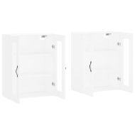 Стенни шкафове, 2 бр, бели, инженерно дърво