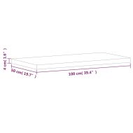 Плот за маса 100x50x4 см правоъгълен масивен бук