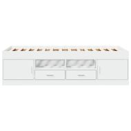 Дневно легло с чекмеджета, без матрак, бял, 100x200 см