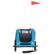 Ремарке за колело за любимци син и сив Оксфорд плат и желязо