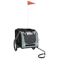 Ремарке за колело за любимци черен и сив Оксфорд плат и желязо