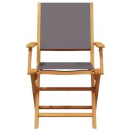 Градински трапезен комплект, 5 части, антрацит, плат и масив