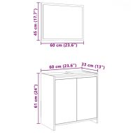 Комплект мебели за баня от 2 части сив сонома инженерно дърво