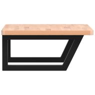 Стенен рафт за мивка, стомана и масивно дърво бук