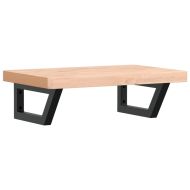 Стенен рафт за мивка, стомана и масивно дърво бук