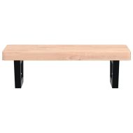 Стенен рафт за мивка, стомана и масивно дърво бук