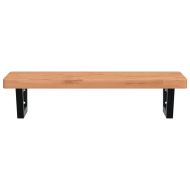 Стенен рафт за мивка, стомана и масивно дърво бук