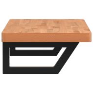 Стенен рафт за мивка, стомана и масивно дърво бук