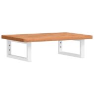 Стенен рафт за мивка, стомана и масивно дърво бук