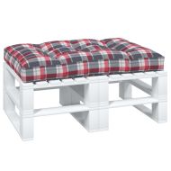 Палетна възглавница, червено каре, 120x80x12 см, текстил
