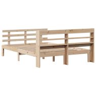 Рамка за легло с табла, 135x190 см, борово дърво масив