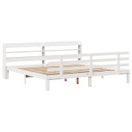 Рамка за легло с табла без матрак, бяла, 200x200 см