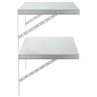 Стенни рафтове 2 бр 75x40 см сребристи неръждаема стомана