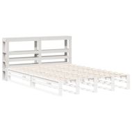 Горна табла с рафтове, бяла, 120 см, масивно дърво бор