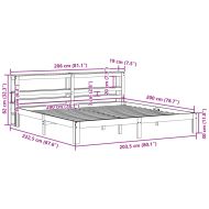 Рамка за легло с табла, 200x200 см, бор масив