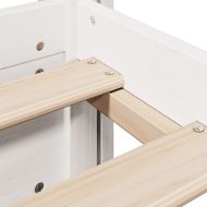 Рамка за легло с табла, бяла, 75x190 см, борово дърво масив